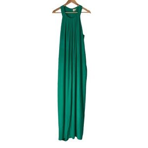 EVERLY Maxi Tank Flowy Dress / Back Slit / Gorgrous Green/ Size Large